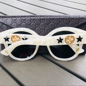 GUCCI GG0207S Ivory Pearl Star DIVA Sunglasses